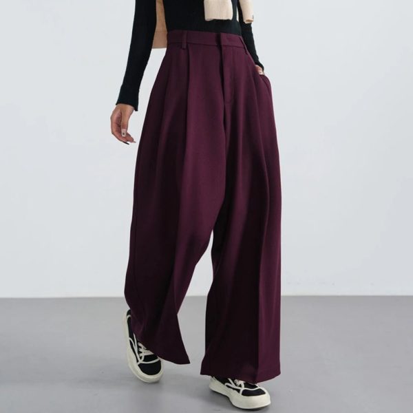 Bordeaux Breeze Y2K Palazzo Pants for Effortless Summer Style