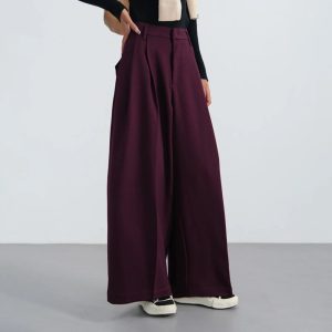 Bordeaux Breeze Y2K Palazzo Pants for Effortless Summer Style