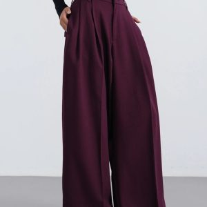 Bordeaux Breeze Y2K Palazzo Pants for Effortless Summer Style