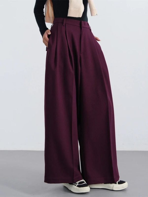 Bordeaux Breeze Y2K Palazzo Pants for Effortless Summer Style