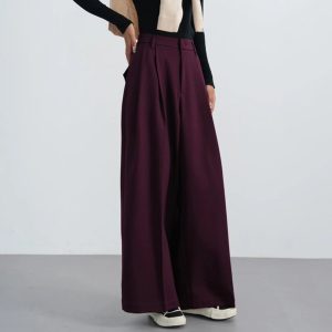 Bordeaux Breeze Y2K Palazzo Pants for Effortless Summer Style