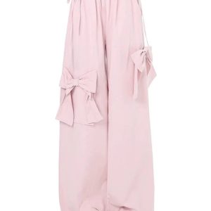 Bubblegum Bow Cargo Pants: Y2K Fashion Meets Cozy Summer Vibes