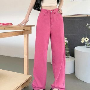 Candy Cloud High Waist Baggy Jeans - Y2K Fashion Essential for Summer