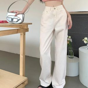 Candy Cloud High Waist Baggy Jeans - Y2K Fashion Essential for Summer