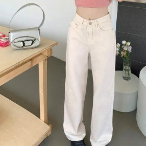 Candy Cloud High Waist Baggy Jeans - Y2K Fashion Essential for Summer