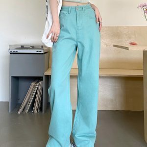 Candy Cloud High Waist Baggy Jeans - Y2K Fashion Essential for Summer