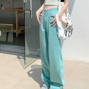 Candy Cloud High Waist Baggy Jeans - Y2K Fashion Essential for Summer