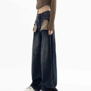 Canyon Town Y2K Cowboy Jeans: Trendy Grunge & 90s Fashion Vibes