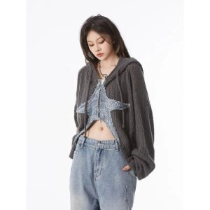 Celestial Shadow Y2K Hoodie: Trendy Grunge Aesthetic for Summer Vibes