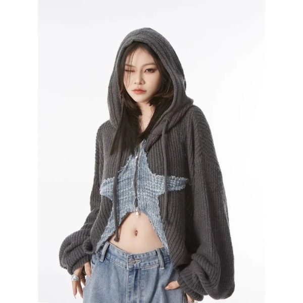 Celestial Shadow Y2K Hoodie: Trendy Grunge Aesthetic for Summer Vibes