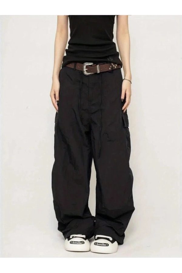 Chic Chocolate Brown Cargo Pants for Y2K Fashion & Grunge Outfits