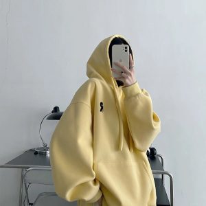 Chic Minimalist Pastel Hoodie for Y2K Fashion Lovers