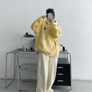 Chic Minimalist Pastel Hoodie for Y2K Fashion Lovers