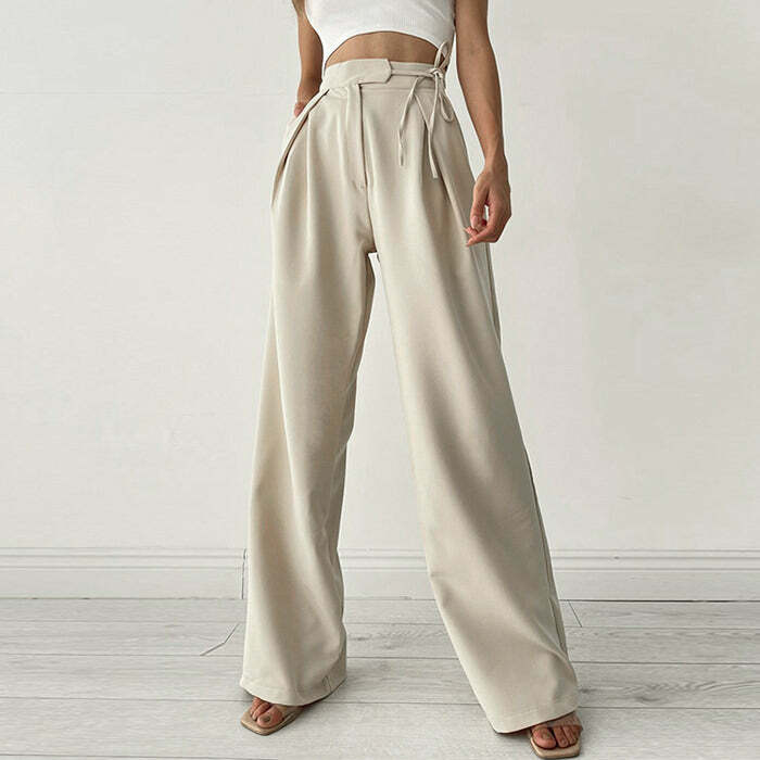 Chic Old Money Wide Leg Pants for Effortless Y2K Fashion Style