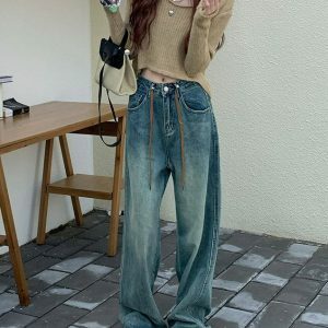 Chic Y2K Comfy Baggy Jeans for Effortless Summer Outfits