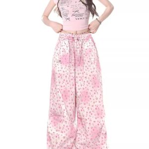 Chic Y2K Fashion Sweet Blossom Lounge Pants for Effortless Summer Style