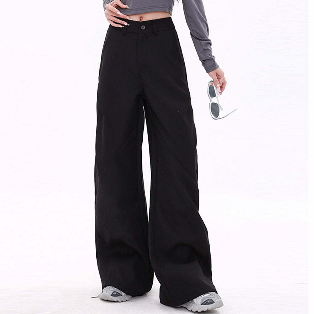 Chic Y2K Wide-Leg Black Pants for Effortless Summer Outfits