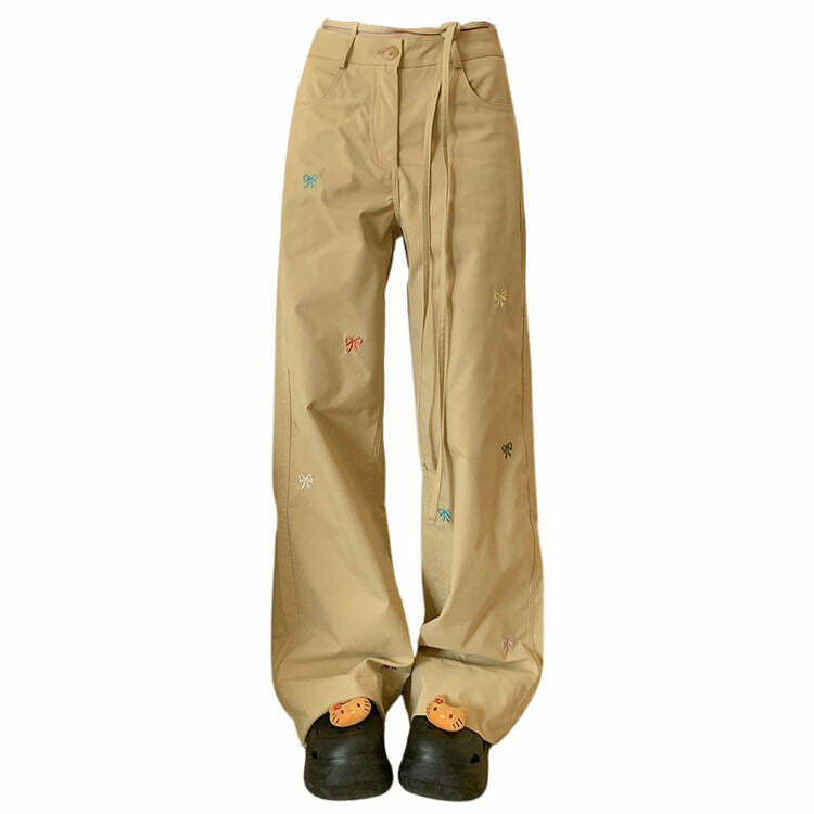 Coquette Aesthetic Bow Cargo Pants for Y2K Fashion Lovers