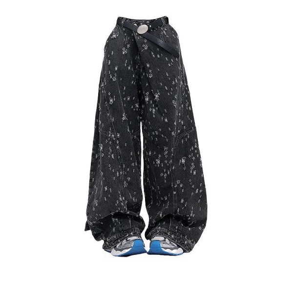 Cosmic Dust Y2K Wide-Leg Jeans for Effortless Summer Style