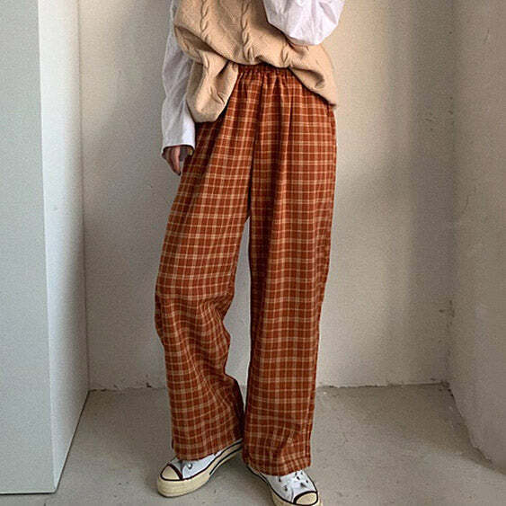 Cozy Up in Y2K-Inspired Plaid Trousers for Effortless Style