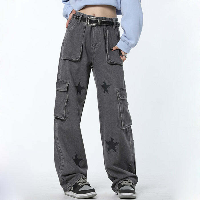 Downtown Girl Y2K Baggy Jeans: Trendy 90s Fashion for Effortless Style