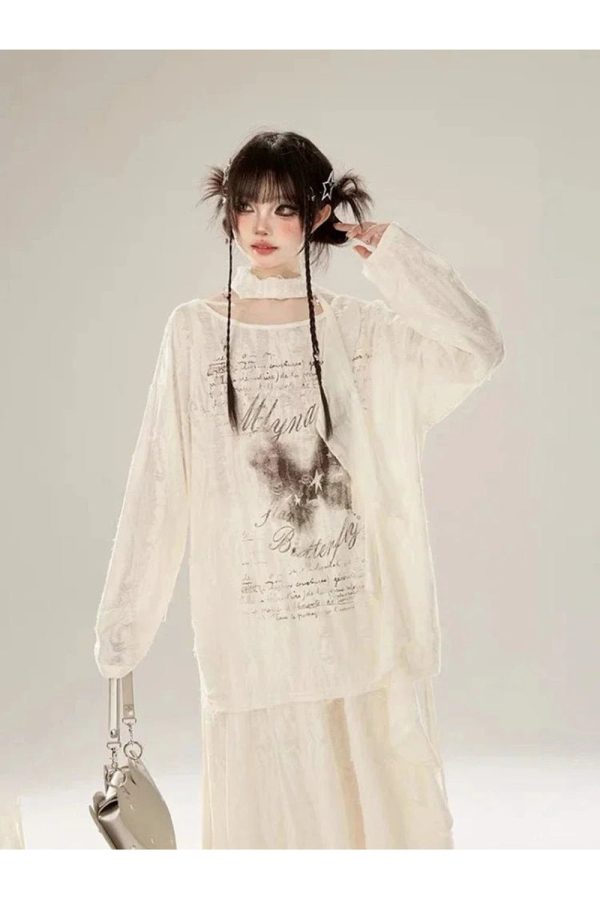 Ethereal Butterfly Poetic Top - Y2K Aesthetic Summer Fashion Essential