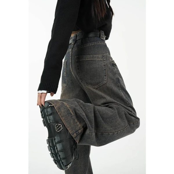 Faded Grunge Baggy Jeans for Y2K Fashion and 90s Aesthetic Outfits