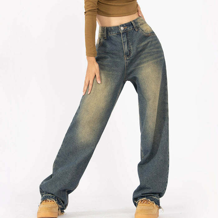 Fairy Grunge Baggy Jeans: Y2K Fashion Meets 90s Aesthetic Style