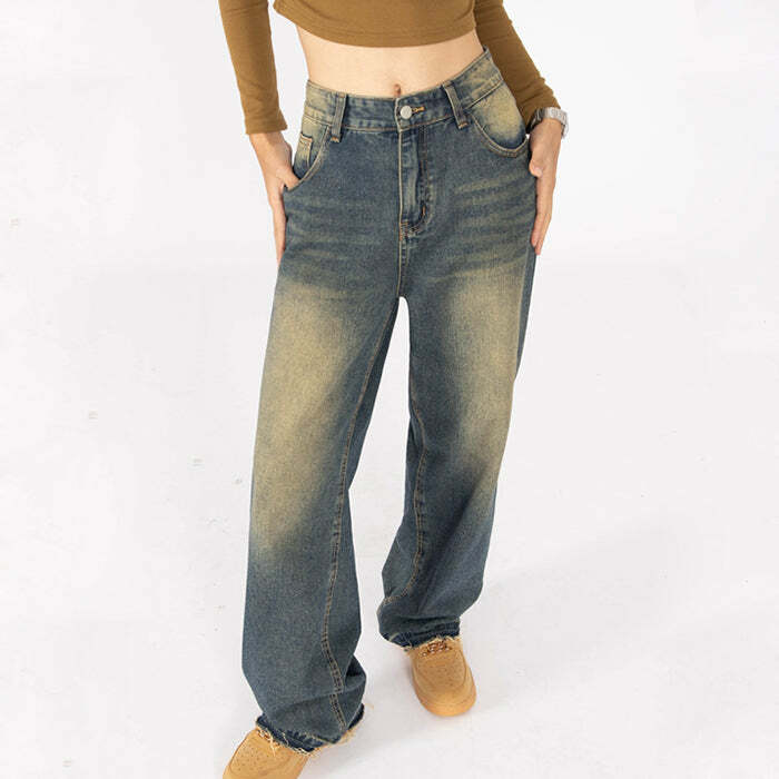 Fairy Grunge Baggy Jeans: Y2K Fashion Meets 90s Aesthetic Style