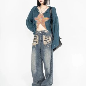 Galactic Grunge Hoodie: Y2K Fashion Essential for Aesthetic Outfits