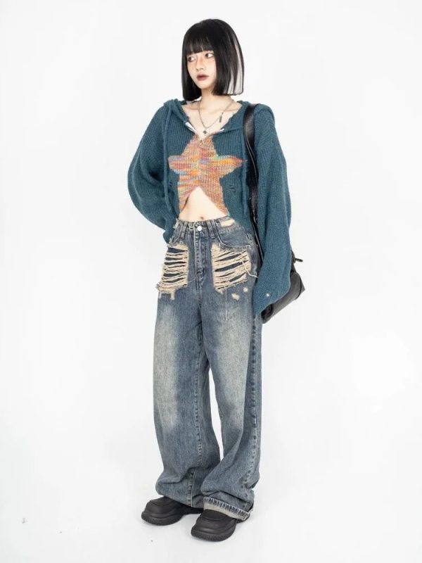 Galactic Grunge Hoodie: Y2K Fashion Essential for Aesthetic Outfits