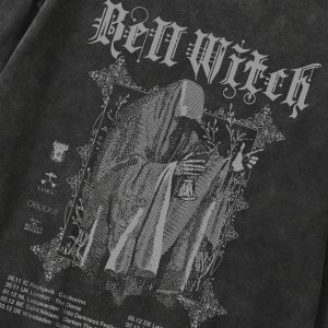 Gothic Bell Witch Long Sleeve Top - Y2K Grunge Aesthetic Fashion