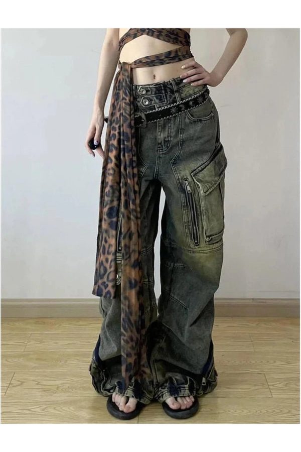 Grunge Oversized Cargo Pants: Y2K Fashion Essential for Effortless Style