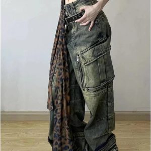 Grunge Oversized Cargo Pants: Y2K Fashion Essential for Effortless Style