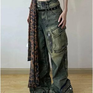 Grunge Oversized Cargo Pants: Y2K Fashion Essential for Effortless Style