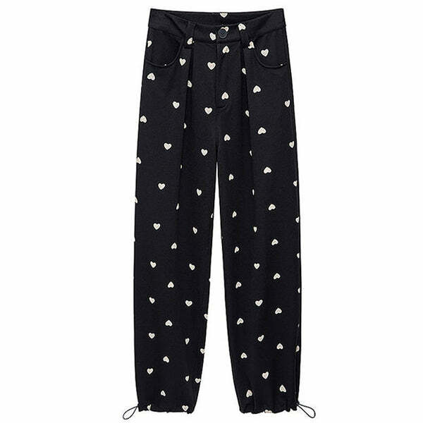 Heart Print Y2K Balloon Pants for Trendy Summer Outfits