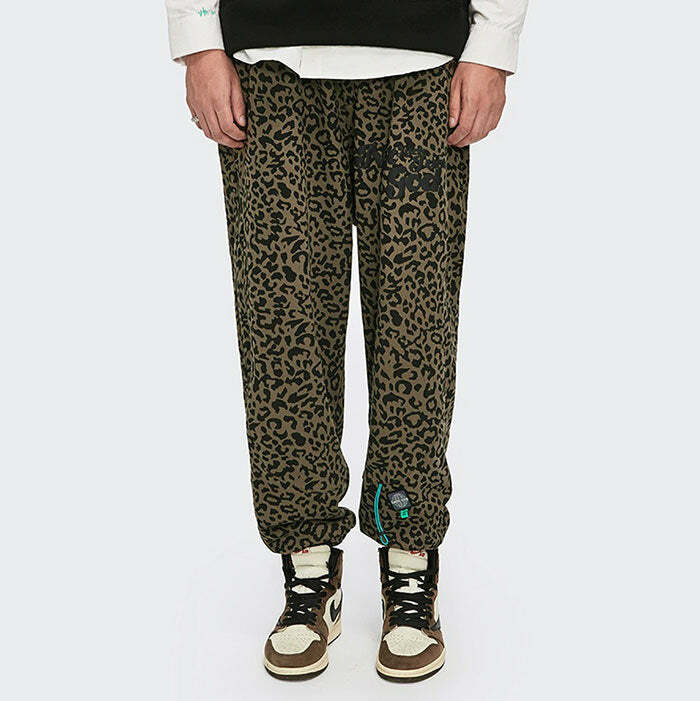 Leopard Print Wide Leg Pants: Y2K Fashion Meets 90s Aesthetic Style