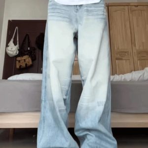 Light Wash Y2K Oversized Baggy Jeans for Effortless Summer Style