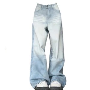 Light Wash Y2K Oversized Baggy Jeans for Effortless Summer Style