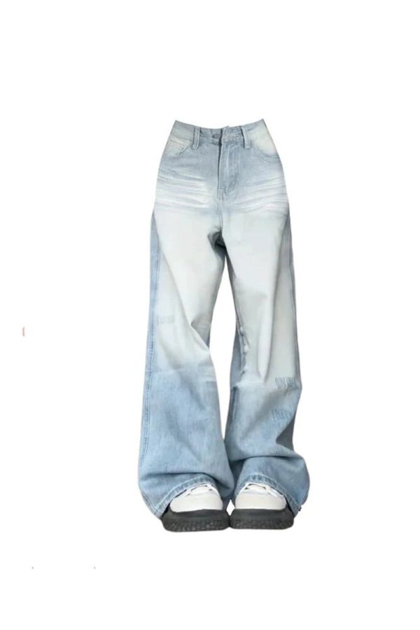 Light Wash Y2K Oversized Baggy Jeans for Effortless Summer Style