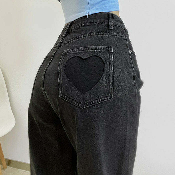 Love Bites Y2K Gradient Jeans: Trendy Grunge Style for Summer Outfits