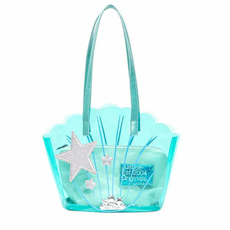 Mermaidcore Transparent Shell Bag for Y2K Fashion & Summer Outfits