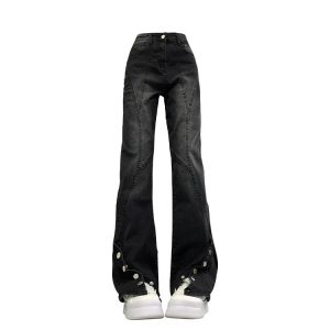 Midnight Y2K Flare Snap Jeans for Trendy Summer Outfits