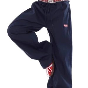 Navy Baggy Cargo Pants for Y2K Fashion and Grunge Aesthetic Outfits