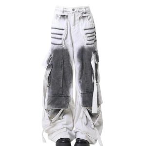 Ombre Utility Cargo Pants: Trendy Y2K Fashion for Effortless Style