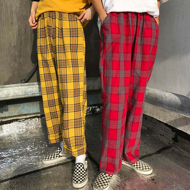 Plaid Check Cargo Pants: Embrace Y2K and 90s Grunge Fashion