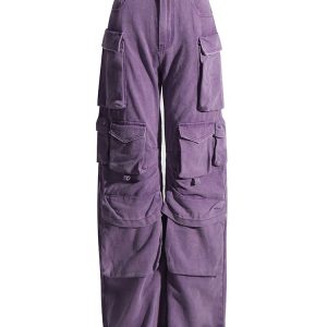 Plum Surge Cargo Pants: Y2K Fashion Essential for Trendy Summer Outfits