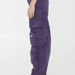 Plum Surge Cargo Pants: Y2K Fashion Essential for Trendy Summer Outfits