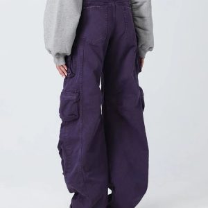 Plum Surge Cargo Pants: Y2K Fashion Essential for Trendy Summer Outfits