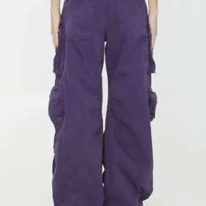 Plum Surge Cargo Pants: Y2K Fashion Essential for Trendy Summer Outfits